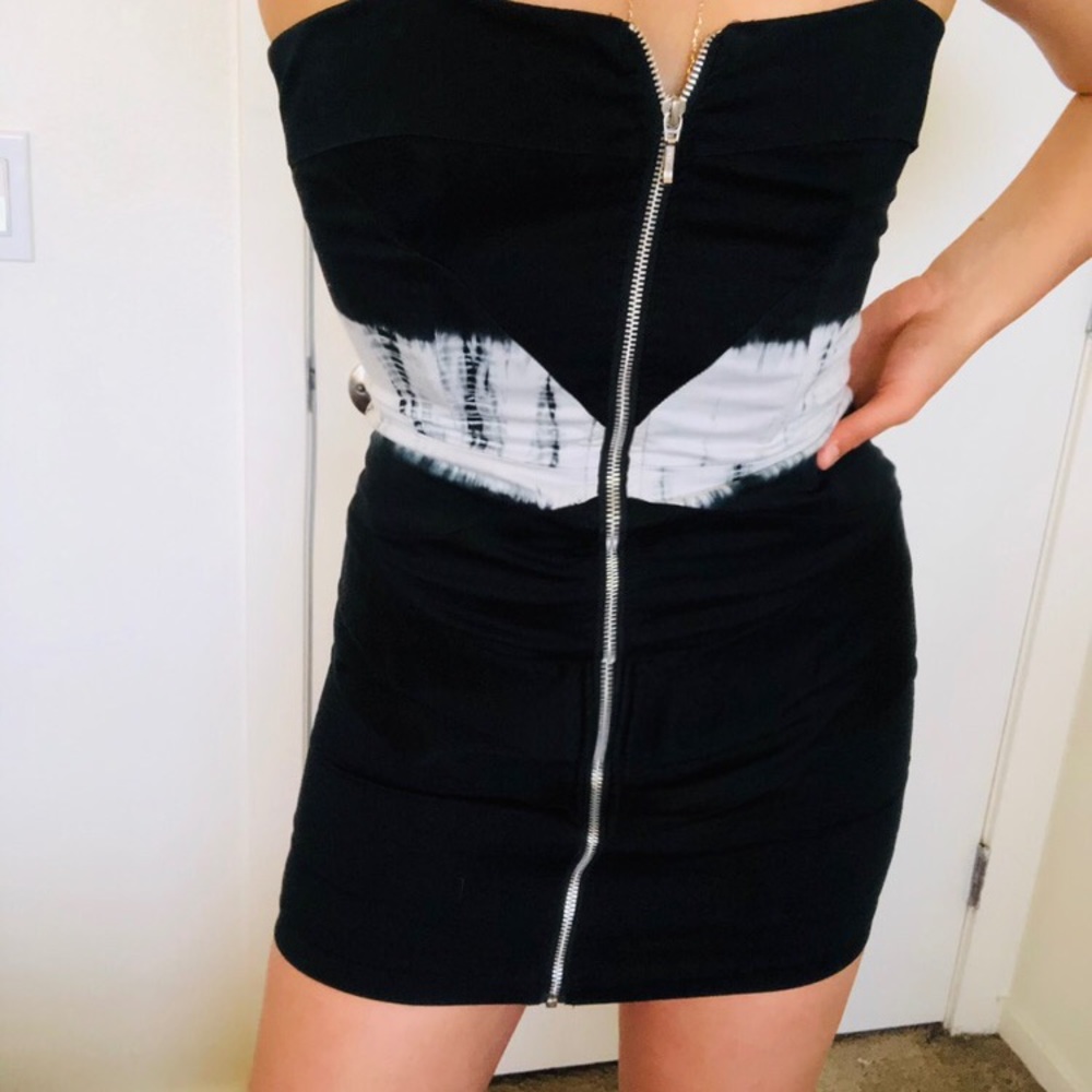 Zip up black dress